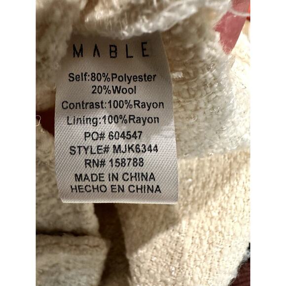 Mable – Tweed and Denim Jacket – Ivory/Light Blue – Size Small - Picture 4 of 5